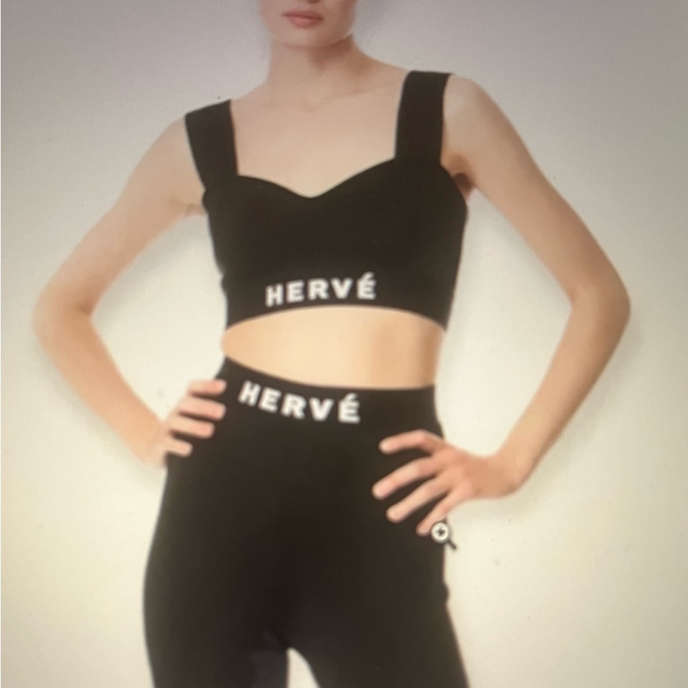 Hervé Leger Black Logo Crop Top/ Bra/Bandage Top